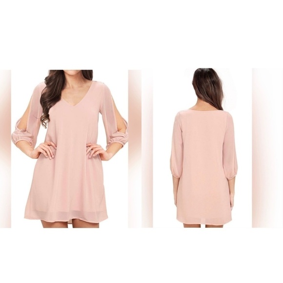 Lulu's Shifting Dears Blush Pink Shift Dress Size XS - Picture 13 of 15